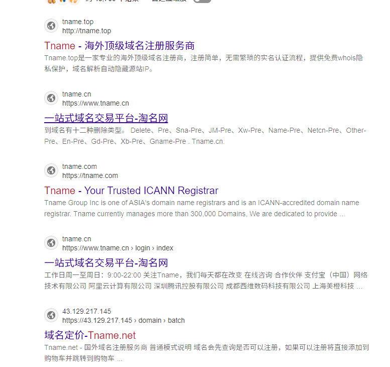 Bing 搜索 tname 的结果 - 一堆仿冒站