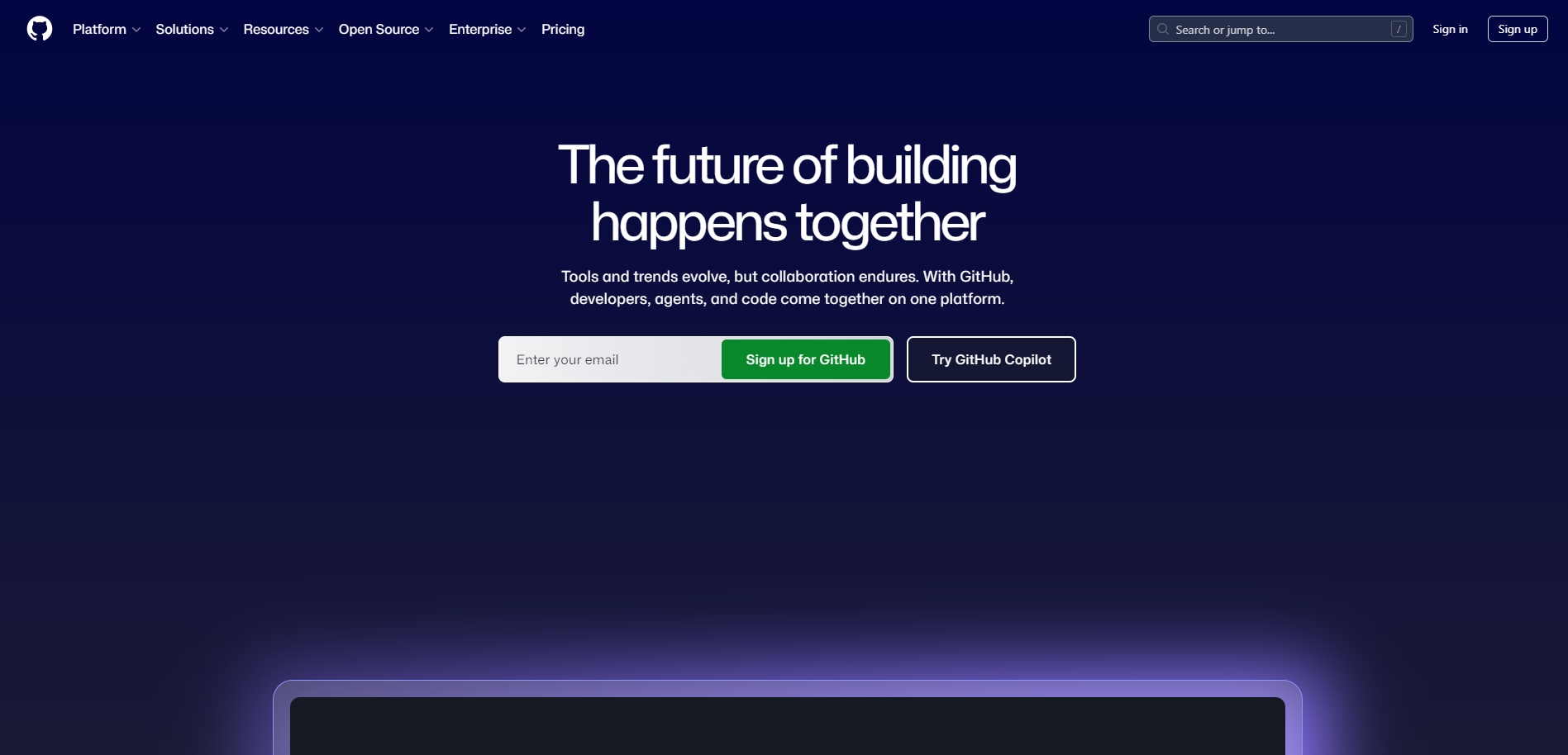 GitHub 首页示意图